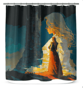 Bold and beautiful SurArt 67 shower curtain transforming the bathroom into an artistic oasis